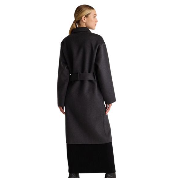 Quince Wm's 100% Mongolian Cashmere Double-Faced Coat Black Sz M NWT - Picture 4 of 6